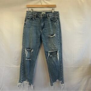 Altard State Distressed Jeans Womens Size 28 Raw Hem Straight Cropped High Rise